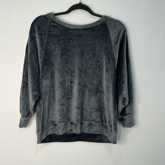 POL Crushed Velvet Grey Plush Small Crewneck Sweatshirt Stretch Loungewear NWOT - Picture 4 of 10